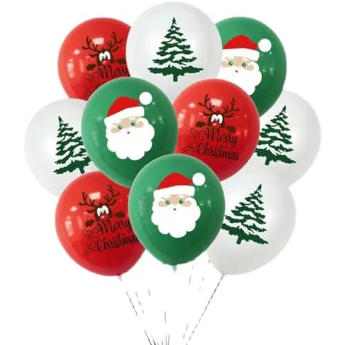 Weihnachtsballon-Set, Heiligabend, Krücken, Süßigkeiten, Aluminiumfolie, Ballondekoration, Neujahr, Party, Feiertag, Weihnachtsbaumbogen, 30,5 cm, 10 Stück, gemischt, andere von YOGAES