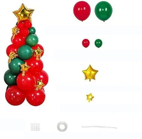 Weihnachtsballon-Set, Heiligabend, Krücken, Süßigkeiten, Aluminiumfolie, Ballondekoration, Neujahr, Party, Urlaub, Weihnachtsbaumbogen, 55 Stück, Weihnachtsbaum, Sonstiges von YOGAES
