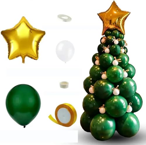 Weihnachtsballon-Set, Heiligabend, Krücken, Süßigkeiten, Aluminiumfolie, Ballondekoration, Neujahr, Party, Urlaub, Weihnachtsbaumbogen, 94 Stück, Weihnachtsbaum, Sonstiges von YOGAES