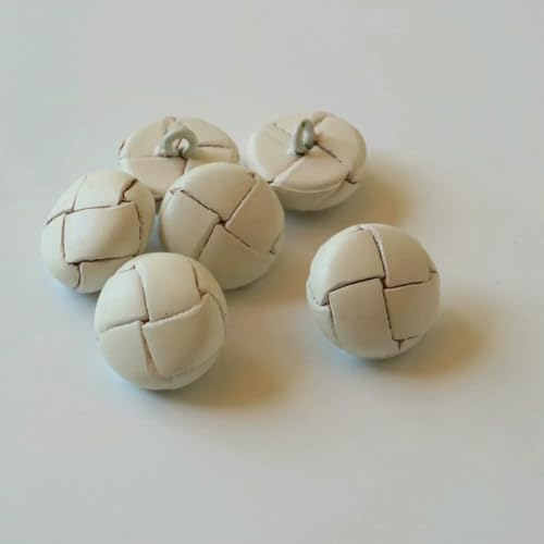 teil/los Leder bezogene Knöpfe 15/19/21/23/26mm beige schwarz braun Lederknopf für Mäntel Jacke Schnalle-Fußball weiß-25mm teil/los Leder bezogene Knöpfe 15/19/21/23/26mm beige schwarz braun Lederknopf für Mäntel Jacke Schnalle-Fußball weiß-25mm von YOGAES