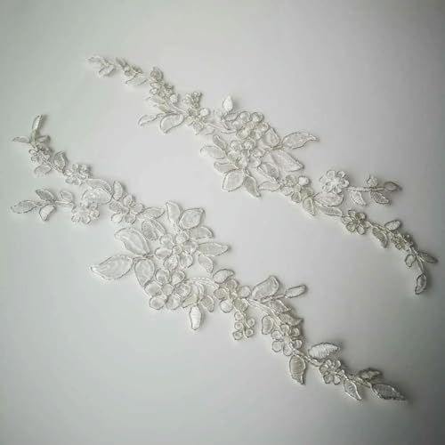5 Stück 24 x 5 cm, silberfarbener Rand, Elfenbein-Spitzenapplikation, Aufnäher, Blumenspitze, Stoff für Kleidungsstück, Hochzeit, Zubehör, Tuch, DIY-Handwerk 5 Stück 24 x 5 cm, silberfarbener Rand, Elfenbein-Spitzenapplikation, Aufnäher, Blumenspitze, Stoff für Kleidungsstück, Hochzeit, Zubehör, Tuch, DIY-Handwerk von YOGAYE