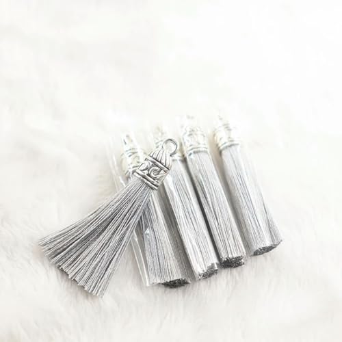 YOGAYE 5/10/20 Stück 4 cm Silber Endkappen Quasten Pinsel Charms DIY Quasten Ohrring Anhänger Schmuckherstellung Zubehör YOGAYE 5/10/20 Stück 4 cm Silber Endkappen Quasten Pinsel Charms DIY Quasten Ohrring Anhänger Schmuckherstellung Zubehör von YOGAYE
