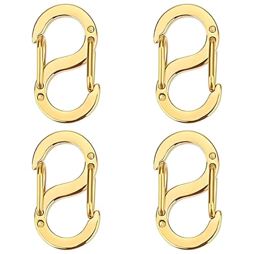 QZKJQDD 4 Stück Mini Schlüsselanhänger, Schlüsselringe Edelstahl, S-Form Verschlüsse für Armbänder, Doppelte Öffnung Kettenverschluss, Für Verbinder wie Armbänder, Schlüssel usw (18mm Gold) QZKJQDD 4 Stück Mini Schlüsselanhänger, Schlüsselringe Edelstahl, S-Form Verschlüsse für Armbänder, Doppelte Öffnung Kettenverschluss, Für Verbinder wie Armbänder, Schlüssel usw (18mm Gold) von YOGAZEN