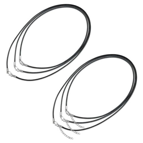 YOGAZEN 6 Stück Lederband für Kette, Lederband Halskette, Armband Lederkette Herren, Lederkette mit Verschluss, 2 mm Kunstleder mit Verschluss YOGAZEN 6 Stück Lederband für Kette, Lederband Halskette, Armband Lederkette Herren, Lederkette mit Verschluss, 2 mm Kunstleder mit Verschluss von YOGAZEN