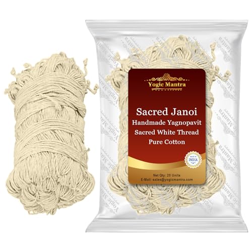 Yogic Mantra Janeu Garn Yagnopavit | 20 Stück Rolle | reine Baumwolle Heilige Janoi Heilige Fäden | Upanayana Sanskara Janaeu Puja Garn | Spirituelle Janeva für Hindu-Puja und Brahmanen-Rituale Puja Yogic Mantra Janeu Garn Yagnopavit | 20 Stück Rolle | reine Baumwolle Heilige Janoi Heilige Fäden | Upanayana Sanskara Janaeu Puja Garn | Spirituelle Janeva für Hindu-Puja und Brahmanen-Rituale Puja von YOGIC MANTRA