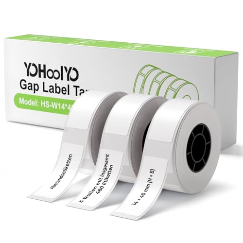 YOHOOLYO 3 Rollen 40mm x 14mm Weiß Etikettierpapier 3×160 Stück Etiketten Papier Abstandsetiketten für Haus, Büro, Schule YOHOOLYO 3 Rollen 40mm x 14mm Weiß Etikettierpapier 3×160 Stück Etiketten Papier Abstandsetiketten für Haus, Büro, Schule von YOHOOLYO