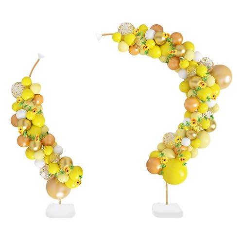 Ballonbogen Kit, 2.5M & 1.5M Einstellbare Ballonbogen mit Ballon Clips & manuelle Pumpe, Freie Biegung Ballonständer für Boden, Luftballon Bogen für Geburtstag, Party, Jubiläum, Hochzeit (Gold) Ballonbogen Kit, 2.5M & 1.5M Einstellbare Ballonbogen mit Ballon Clips & manuelle Pumpe, Freie Biegung Ballonständer für Boden, Luftballon Bogen für Geburtstag, Party, Jubiläum, Hochzeit (Gold) von YOICUATGNA