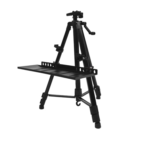 Faltbarer Aluminium-Maleasel, 51–153 cm höhenverstellbar, 12kg max Belastung, Tragbarer Malerstativ mit 4 Leinwand-Clips und Aufbewahrungstasche, für Kuntsmalerei und Werbung von YOICUATGNA