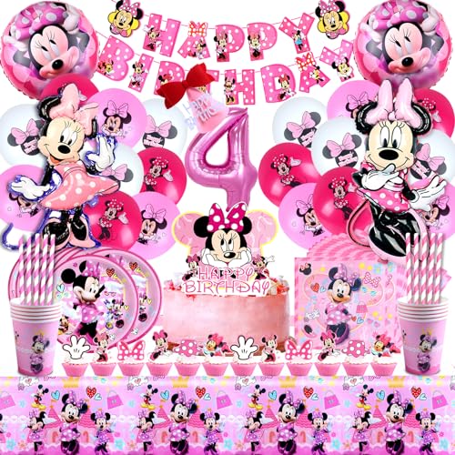 104 Stück Geburtstag Mädchen 4 Jahre Deko Minnie, Minnie Luftballons 4 Jahre, Minnie Geburtstag Party Geschirr, Minnie Deko Geburtstag 4, Folienballon Minnie 4, Kindergeburtstag Minnie 4 104 Stück Geburtstag Mädchen 4 Jahre Deko Minnie, Minnie Luftballons 4 Jahre, Minnie Geburtstag Party Geschirr, Minnie Deko Geburtstag 4, Folienballon Minnie 4, Kindergeburtstag Minnie 4 von YOILIK