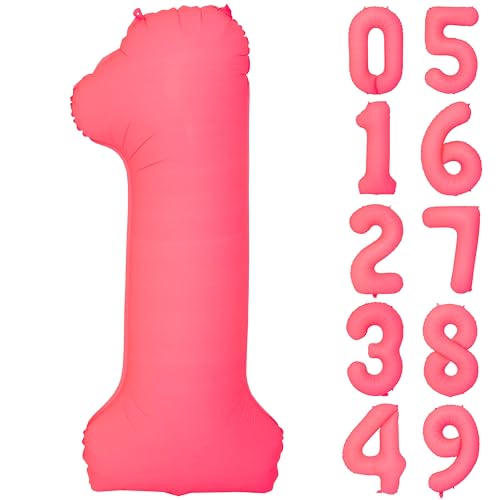 101.6 cm rote Geburtstagsballons Zahl 1 fluoreszierender roter Helium-Folienballon für Jungen Mädchen Geburtstag Hochzeit Babyparty fluoreszierende Party-Dekorationen Zubehör 1 101.6 cm rote Geburtstagsballons Zahl 1 fluoreszierender roter Helium-Folienballon für Jungen Mädchen Geburtstag Hochzeit Babyparty fluoreszierende Party-Dekorationen Zubehör 1 von YOIOZAIZAI