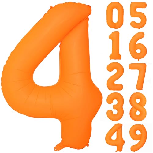 40 orangefarbene Geburtstagsballons mit Zahl 4, fluoreszierender orangefarbener Ballon, Helium-Folienballons für Jungen und Mädchen, Geburtstag, Hochzeit, Babyparty, fluoreszierende Party-Dekorationen 40 orangefarbene Geburtstagsballons mit Zahl 4, fluoreszierender orangefarbener Ballon, Helium-Folienballons für Jungen und Mädchen, Geburtstag, Hochzeit, Babyparty, fluoreszierende Party-Dekorationen von YOIOZAIZAI
