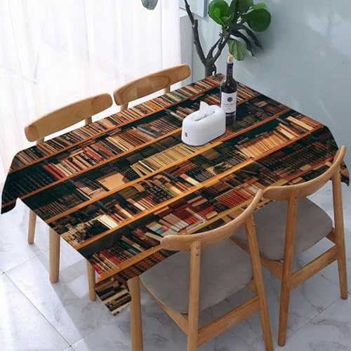 YOIUE Tischdecke Abwaschbar Rechteckig,137x183cm,Polyester Tischtuch Tafeldecke Ornamente Schmutzabweisend Pflegeleicht,Blick auf Regale mit Alten Büchern in der Bibliothek YOIUE Tischdecke Abwaschbar Rechteckig,137x183cm,Polyester Tischtuch Tafeldecke Ornamente Schmutzabweisend Pflegeleicht,Blick auf Regale mit Alten Büchern in der Bibliothek von YOIUE