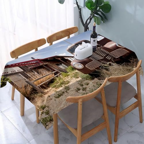 YOIUE Tischdecke Abwaschbar Rechteckig,137x183cm,Polyester Tischtuch Tafeldecke Ornamente Schmutzabweisend Pflegeleicht,Verlassenes Restaurant an der Route 66 in den USA YOIUE Tischdecke Abwaschbar Rechteckig,137x183cm,Polyester Tischtuch Tafeldecke Ornamente Schmutzabweisend Pflegeleicht,Verlassenes Restaurant an der Route 66 in den USA von YOIUE