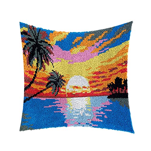 YOJOLO Knüpf Sets Knüpfkissen Zum Selber Knüpfen Knüpfteppiche Sonnenuntergang Am Meer Muster Kissen Kissenbezug 43×43Cm Kreuzstich Handwerk Erwachsene Kinder Kunsthandwerk Latch Hook Kit YOJOLO Knüpf Sets Knüpfkissen Zum Selber Knüpfen Knüpfteppiche Sonnenuntergang Am Meer Muster Kissen Kissenbezug 43×43Cm Kreuzstich Handwerk Erwachsene Kinder Kunsthandwerk Latch Hook Kit von UNGROL