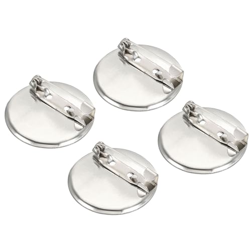 YOKIVE 100 Stück Broschenklammern, Stiftscheibenbasis Leerflächenclips, Nähabzeichenhandwerk, ideal für Kunst, Zuhause, Geschäft, täglichen Gebrauch (Silber, 1,14 Zoll) von YOKIVE