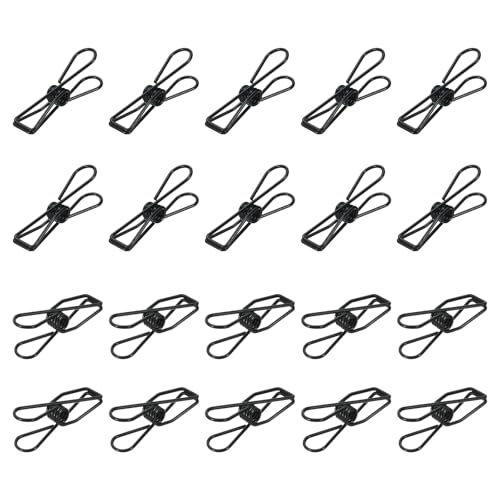 YOKIVE 100 Stück Büroklammern, Metall-Hohlklammern Mini Binder Papierklemme, Halten Sie ordentlich, Ideal für Büro, Kunst, Zuhause, täglichen Gebrauch (Schwarz, 1,26 Zoll) von YOKIVE