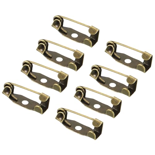 YOKIVE 100 Stück Sicherheitsnadeln, Broschenverschluss-Pins | Abzeichen-Bastelherstellung Ideal für Namensschilder, Schmuckherstellung (Bronzeton, 15 mm). von YOKIVE
