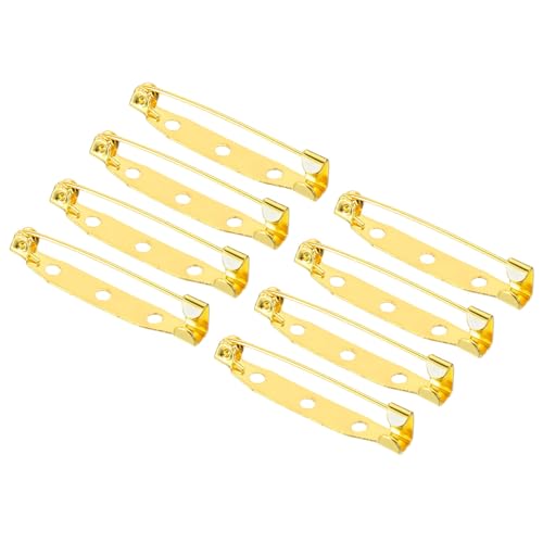 YOKIVE 100 Stück Sicherheitsnadeln, Broschenverschluss-Pins | Abzeichenherstellung Ideal für Namensschilder, Schmuckherstellung (Goldfarben, 35 mm). von YOKIVE