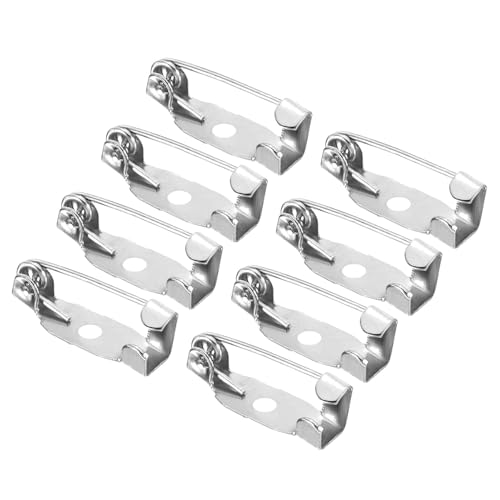 YOKIVE 150 Stück Sicherheitsnadeln, Broschenklammer-Rückseiten | Abzeichenherstellung Ideal für Namensschilder, Schmuckherstellung (Silber Weiß, 15mm) von YOKIVE