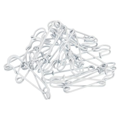 YOKIVE 20 Stück Sicherheitsnadeln, Große Metall-Nähnadeln | Basteln, Ideal für Kleidung, Stricken, Nähen (Weiß, 1,97 Zoll). von YOKIVE