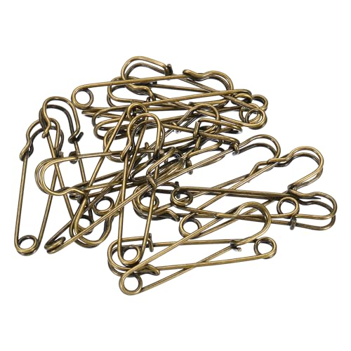 YOKIVE 20 Stück Sicherheitsnadeln, Große Metallnadeln | Handwerksanfertigung, Ideal für Kleidung, Stricken, Nähen (Bronzeton, 1,5 Zoll) von YOKIVE