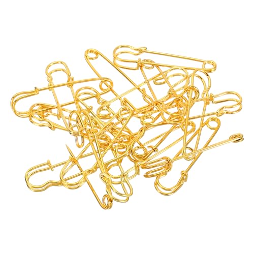 YOKIVE 20 Stück Sicherheitsnadeln, Große Metallnadeln | Handwerksanfertigung, Ideal für Kleidung, Stricken, Nähen (Goldfarben, 1,5 Zoll) von YOKIVE