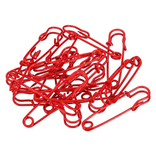 YOKIVE 20 Stück Sicherheitsnadeln, Große Metallnadeln | Handwerksanfertigung, Ideal für Kleidung, Stricken, Nähen (Rot, 2,48 Zoll) von YOKIVE