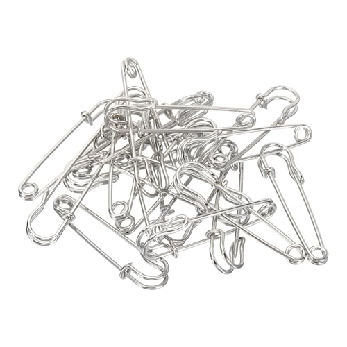 YOKIVE 20 Stück Sicherheitsnadeln, Große Metallnadeln | Handwerksanfertigung, Ideal für Kleidung, Stricken, Nähen (Silberton, 1,97 Zoll) von YOKIVE