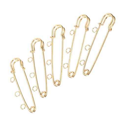 YOKIVE 20 Stück Sicherheitsnadeln, große Metallnadeln mit Löchern, Nähabzeichen Bastelarbeiten, ideal für Zuhause, Geschäft, täglichen Gebrauch (Goldfarben, 2,24 Zoll). von YOKIVE