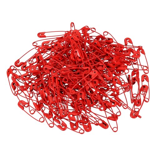 YOKIVE 200 Stück Sicherheitsnadeln, kleine Metall-Nähnadeln | Basteln, ideal für Kleidung, Stricken, Nähen (Rot, 0,98 Zoll). von YOKIVE