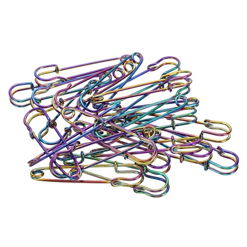 YOKIVE 24 Stück Sicherheitsnadeln, Große Metall-Nähnadeln Sicherheitsnadel Basteln, Ideal für Kleidung, Stricken, Nähen (Regenbogen, 2,76 Zoll). von YOKIVE