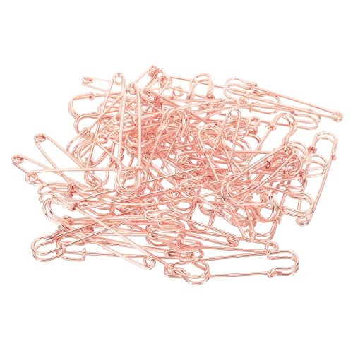 YOKIVE 32 Stück Sicherheitsnadeln, Große Metall-Nähnadeln Sicherheitsnadel Basteln, Ideal für Kleidung, Stricken, Nähen (Roségold, 2,28 Zoll). von YOKIVE
