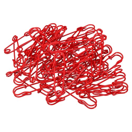 YOKIVE 50 Stück Sicherheitsnadeln, Große Metall-Nähnadeln | Basteln, Ideal für Kleidung, Stricken, Nähen (Rot, 2,48 Zoll). von YOKIVE