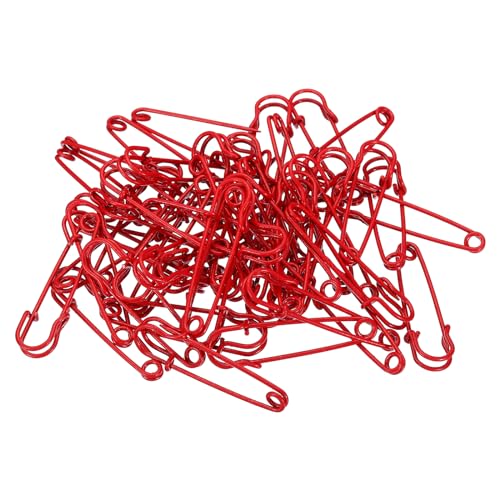 YOKIVE 50 Stück Sicherheitsnadeln, Große Metallnadeln | Handwerksanfertigung, Ideal für Kleidung, Stricken, Nähen (Rot, 1,97 Zoll) von YOKIVE