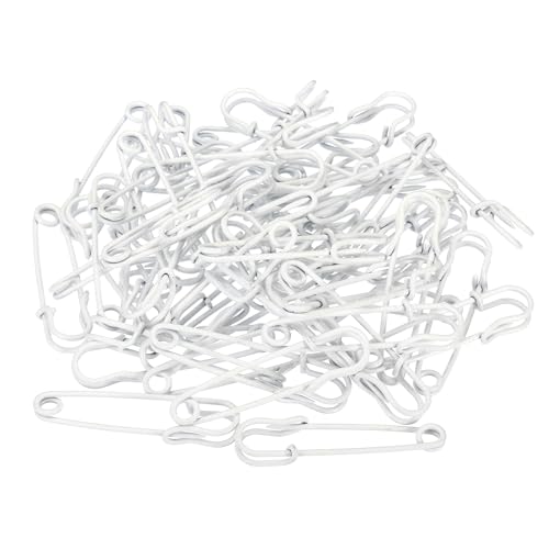 YOKIVE 50 Stück Sicherheitsnadeln, Große Metallnadeln | Handwerksanfertigung, Ideal für Kleidung, Stricken, Nähen (Weiß, 2,48 Zoll) von YOKIVE
