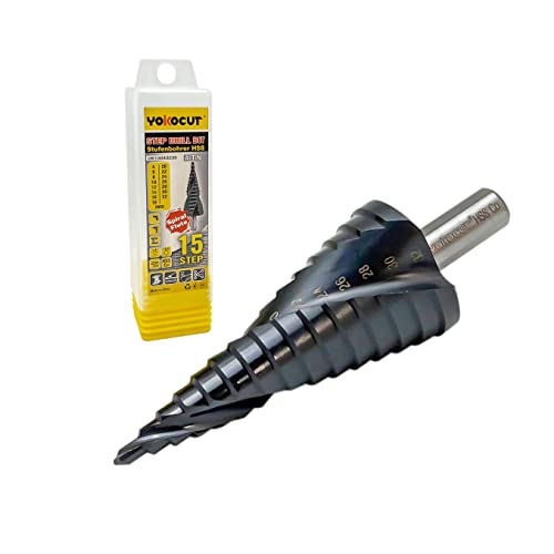 Stufenbohrer 4–32 mm, Kobalt Stufenbohrer für Edelstahl und Hard Metall, HSS Metallbohrer AlTiN-Beschichtung, Kegelbohrer, Schälbohrer, Blechbohrer Stufenbohrer 4–32 mm, Kobalt Stufenbohrer für Edelstahl und Hard Metall, HSS Metallbohrer AlTiN-Beschichtung, Kegelbohrer, Schälbohrer, Blechbohrer von YOKOCUT
