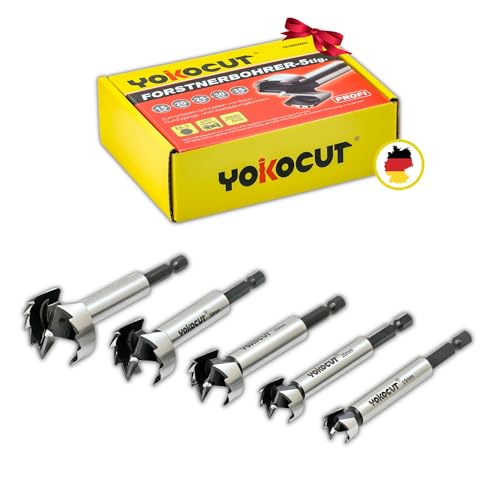 YOKOCUT Forstnerbohrer Set, Forstnerbohrer für Holz, Holzbohrer Ø 15-35 mm, 5 tlg. Forstnerbohrer mit Sechskant-Schaft, Fräsbohrer Holz, Topfbohrer, Lochbohrer, Kunststoff Bohrer YOKOCUT Forstnerbohrer Set, Forstnerbohrer für Holz, Holzbohrer Ø 15-35 mm, 5 tlg. Forstnerbohrer mit Sechskant-Schaft, Fräsbohrer Holz, Topfbohrer, Lochbohrer, Kunststoff Bohrer von YOKOCUT