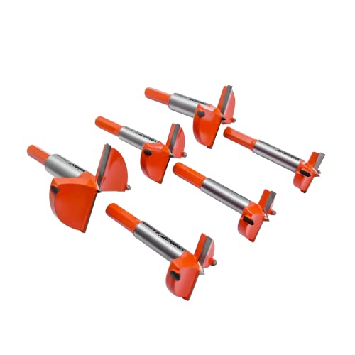 YOKOCUT Wolframstahl Forstnerbohrer Set 6 tlg. im Koffer, Forstnerbohrer Topfbohrer Kunstbohrer für Holz und Hartholz Kunststoff, Holzlochfräse Holzbohrer mit Sechskantschaft ∅30-60mm YOKOCUT Wolframstahl Forstnerbohrer Set 6 tlg. im Koffer, Forstnerbohrer Topfbohrer Kunstbohrer für Holz und Hartholz Kunststoff, Holzlochfräse Holzbohrer mit Sechskantschaft ∅30-60mm von YOKOCUT
