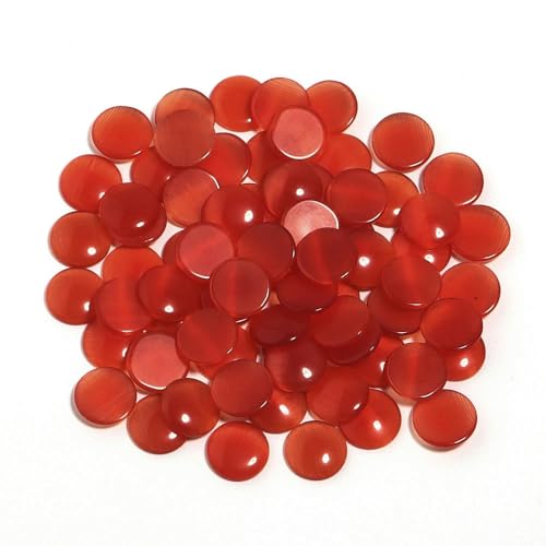 10–30 Stück/Los 6–14,0 mm Naturstein-Katzenaugen-Cabochon-Perlen, runde Abstandsperlen zur Schmuckherstellung, zum Finden von DIY-Zubehör, rot, 12 mm, 10 Stück von YOLNEY