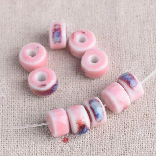 10 Stück 10 mm flache Zylinder-Rondell-Form, handgefertigt, flambiert, glasiert, Emaille, Keramik, Porzellan, lose Perlen zur Schmuckherstellung, DIY-1 Hellrosa, 10 x 6 mm 10 Stück 10 mm flache Zylinder-Rondell-Form, handgefertigt, flambiert, glasiert, Emaille, Keramik, Porzellan, lose Perlen zur Schmuckherstellung, DIY-1 Hellrosa, 10 x 6 mm von YOLNEY