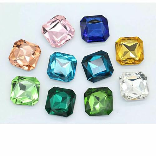 18 mm, 23,0 mm, Strasssteine, Kristall, quadratisch, achteckig, spitze Glasperlen für Schmuck, Kleidung, Hochzeitsdekoration, 18 mm, 9 Stück 18 mm, 23,0 mm, Strasssteine, Kristall, quadratisch, achteckig, spitze Glasperlen für Schmuck, Kleidung, Hochzeitsdekoration, 18 mm, 9 Stück von YOLNEY