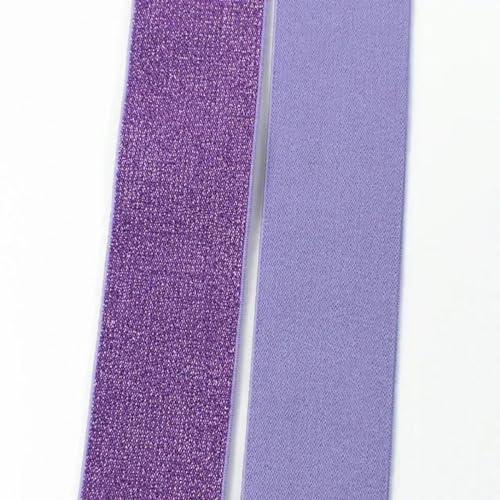 2/3/5 Meter 25–50 mm farbiges Seiden-Nylon-Gummiband Polyester-Gurtband DIY Kleidersäcke Nähzubehör-Lila-50 mm-2 Meter von YOLNEY