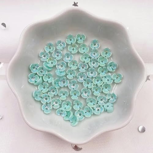 50 Stücke 6mm Mini Bunte 3D Blume Nail art Strass 1 Loch Knöpfe Applikationen Sammelalbum DIY Maniküre Zubehör Ornamente L09-6 von YOLNEY