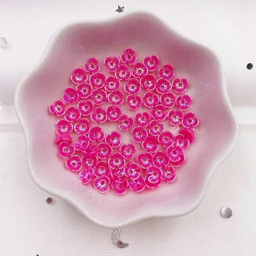 50 Stücke 6mm Mini Bunte 3D Blume Nail art Strass 1 Loch Knöpfe Applikationen Sammelalbum DIY Maniküre Zubehör Ornamente L09-8 von YOLNEY