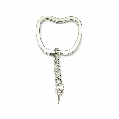 6 Stück/Lot Herz-Stern-Form Schlüsselanhänger Kette rund flach Draht offener Ring Metall Schlüsselanhänger DIY Autoschlüssel Spielzeug Anhänger Herstellung Kette Großhandel - Schraubstift-6 Stück von YOLNEY