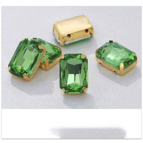 Glänzende 8-25 mm 23-Farben-Rechteck-Strasssteine aus Kristallglas mit achteckiger Spitze für Schmuck, Kleidungsstück, Nähzubehör, Krallenbohrer-214-13 x 18 mm, von YOLNEY