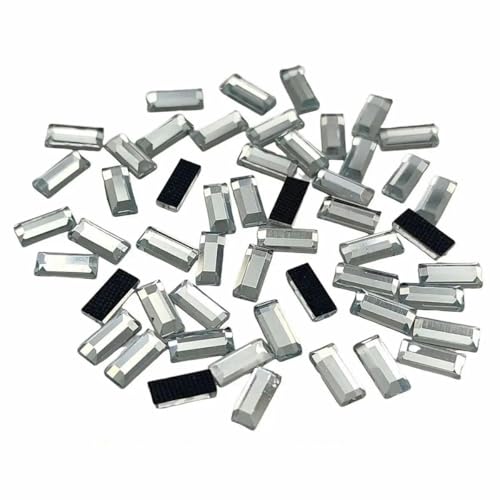 Glas-HotFix-Strasssteine in quadratischer/rechteckiger Form, Kristalle zum Aufbügeln, Hot-Fix-Flatback-Kristallstein für DIY-Kleidungsstücke, 2,5 x 6 mm, 200 Stück von YOLNEY