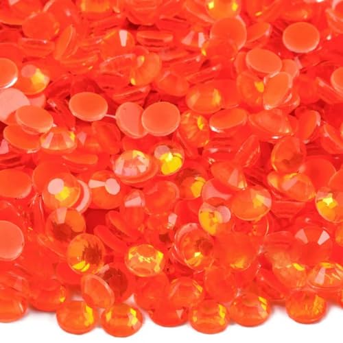 Glitzerkristalle, nicht Hotfix-Strasssteine, spezielle rote Strass-Nägel, Diamantkristalle für Nagel-Charms, Nagelkunst, Hyazinthe, Neon-Opal, SS6, 1440 Stück von YOLNEY