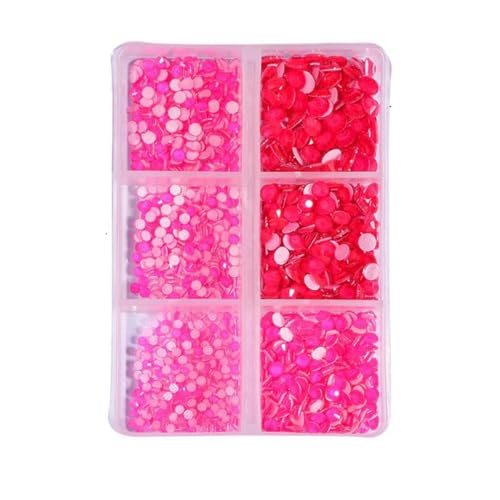 Glitzernde Neon-Hotfix-Strasssteine, Strass-Diamant, DIY-Nähzubehör, Kristalle, Diamanten, heiße Fixierung, Rose Box, SS8 – 1440 Stück von YOLNEY
