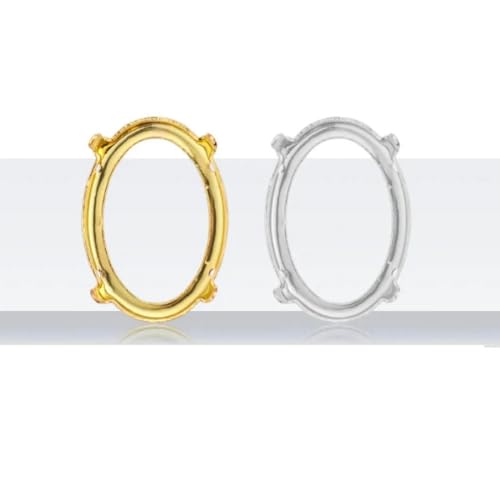 K9 Leere Krallenfassungen für ausgefallene Steine, goldene, runde Strass-Krallen, silberfarben und goldfarben, fest eingesetzte Strass-Basiskralle, oval, 10 x 14 mm, goldfarben, 20 S K9 Leere Krallenfassungen für ausgefallene Steine, goldene, runde Strass-Krallen, silberfarben und goldfarben, fest eingesetzte Strass-Basiskralle, oval, 10 x 14 mm, goldfarben, 20 S von YOLNEY